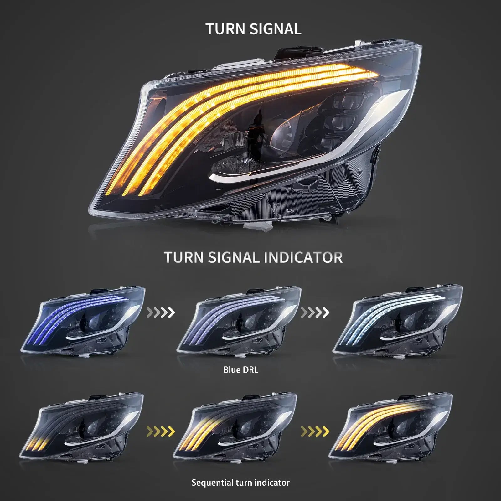 Reflektory Mercedes-Benz V-Class / Vito W447 (2016–2023) Full LED - obrazek 2