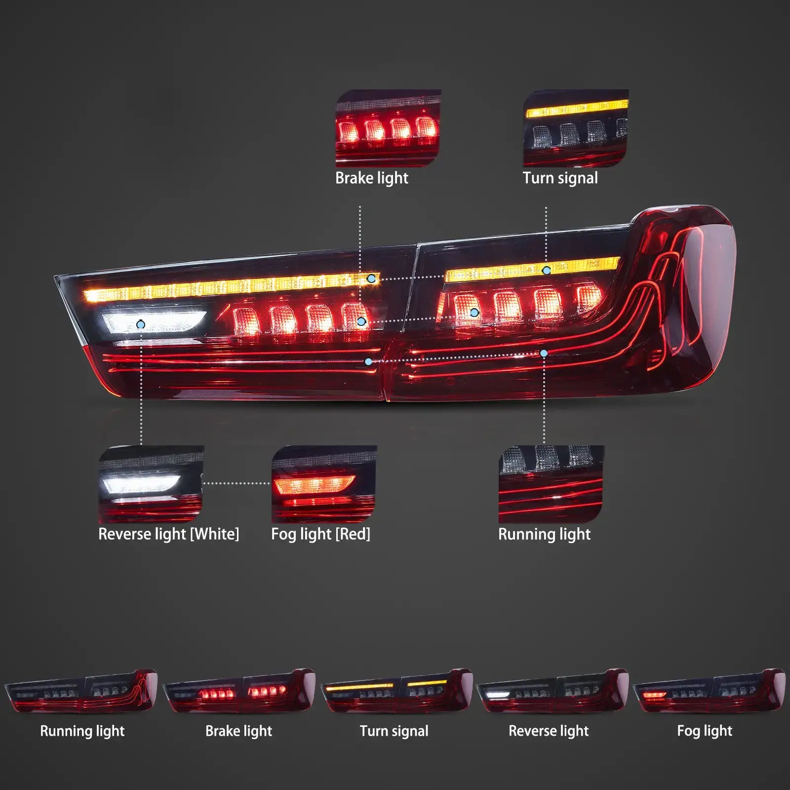 Tylne światła BMW Serii 3 G20 / G80 M3 (2018–2024) Laser Look Full LED - obrazek 5