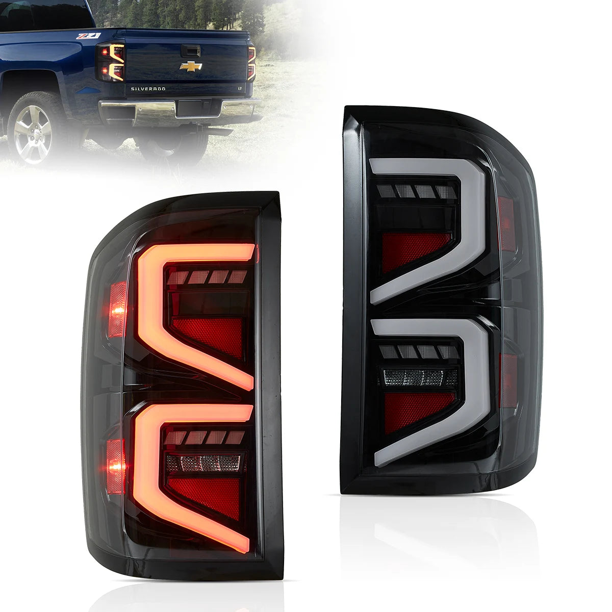 Tylne światła Chevrolet Silverado 1500 / 2500HD / 3500HD (2014–2019) Full LED