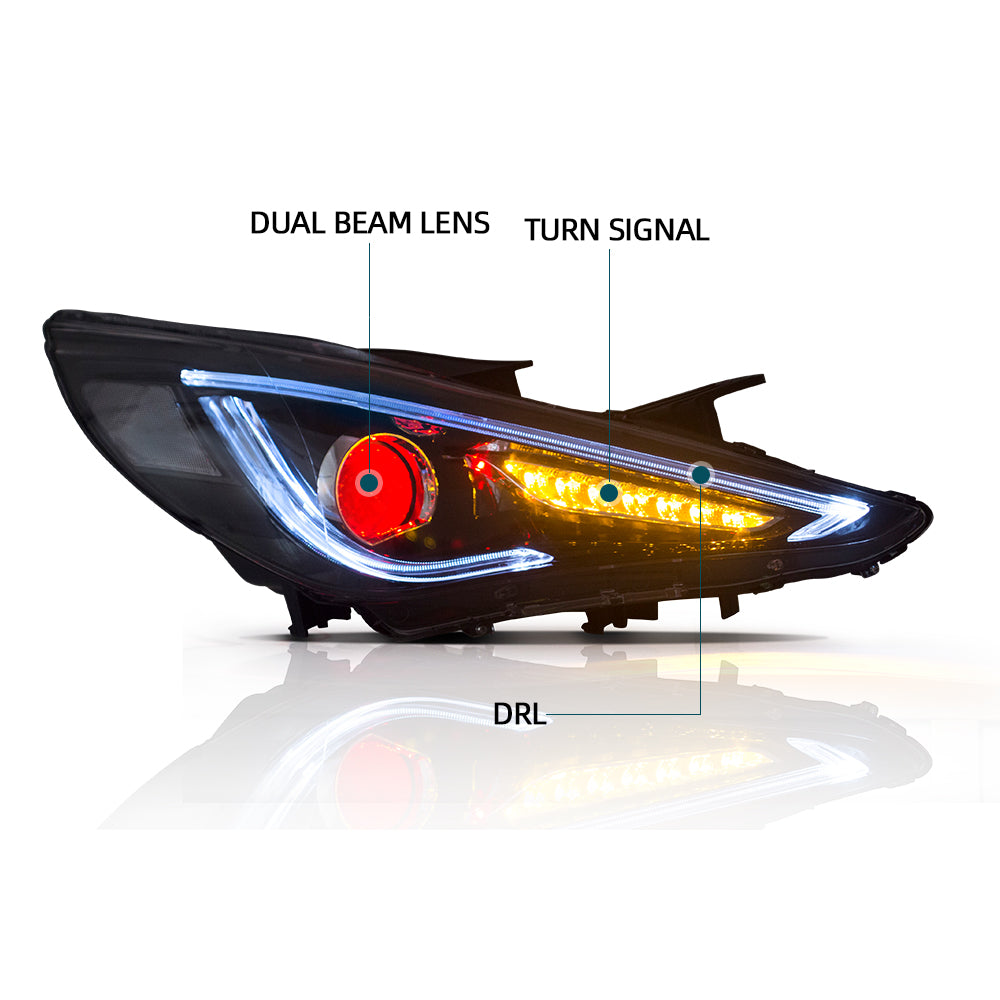 Reflektory Hyundai Sonata (2011–2014) LED (wariant Demon Eye) - obrazek 3