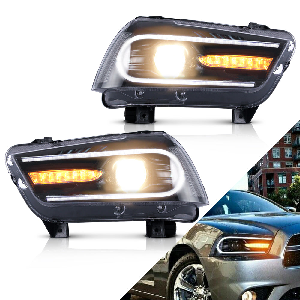 Reflektory Dodge Charger 2011-2014 DRL LED (wariant RGB) - obrazek 2