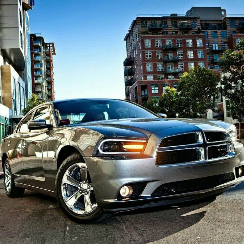 Reflektory Dodge Charger 2011-2014 DRL LED (wariant RGB) - obrazek 5
