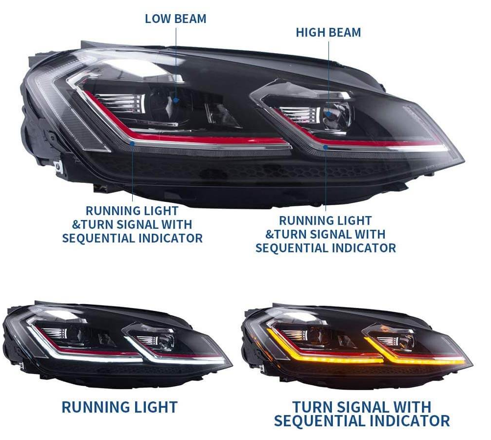 Reflektory Volkswagen Golf 7.5 / MK7.5 Hatchback (2017–2021) Full LED - obrazek 3