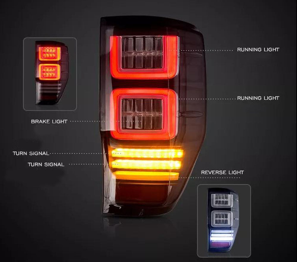 Lampy tylne Ford Ranger (T6/P375) 12-22 LED z sekwencyjnym kierunkowskazem (nie pasują do modeli amerykańskich) - obrazek 3