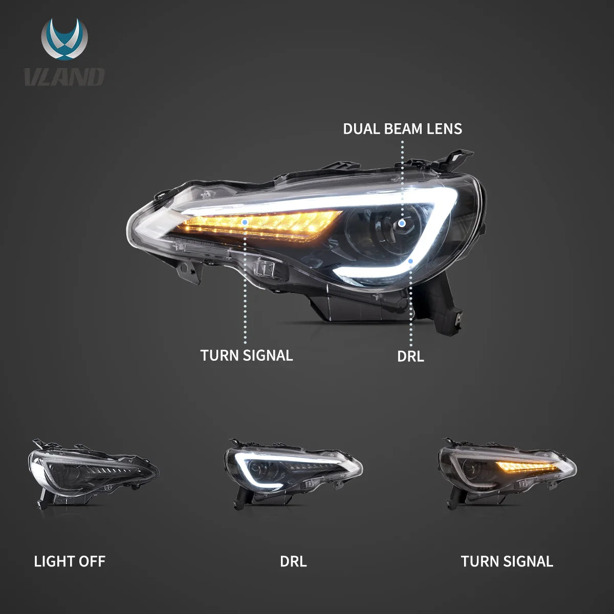 Reflektory Toyota 86/GT86, Subaru Brz, Scion Frs (2012–2021) LED - obrazek 3