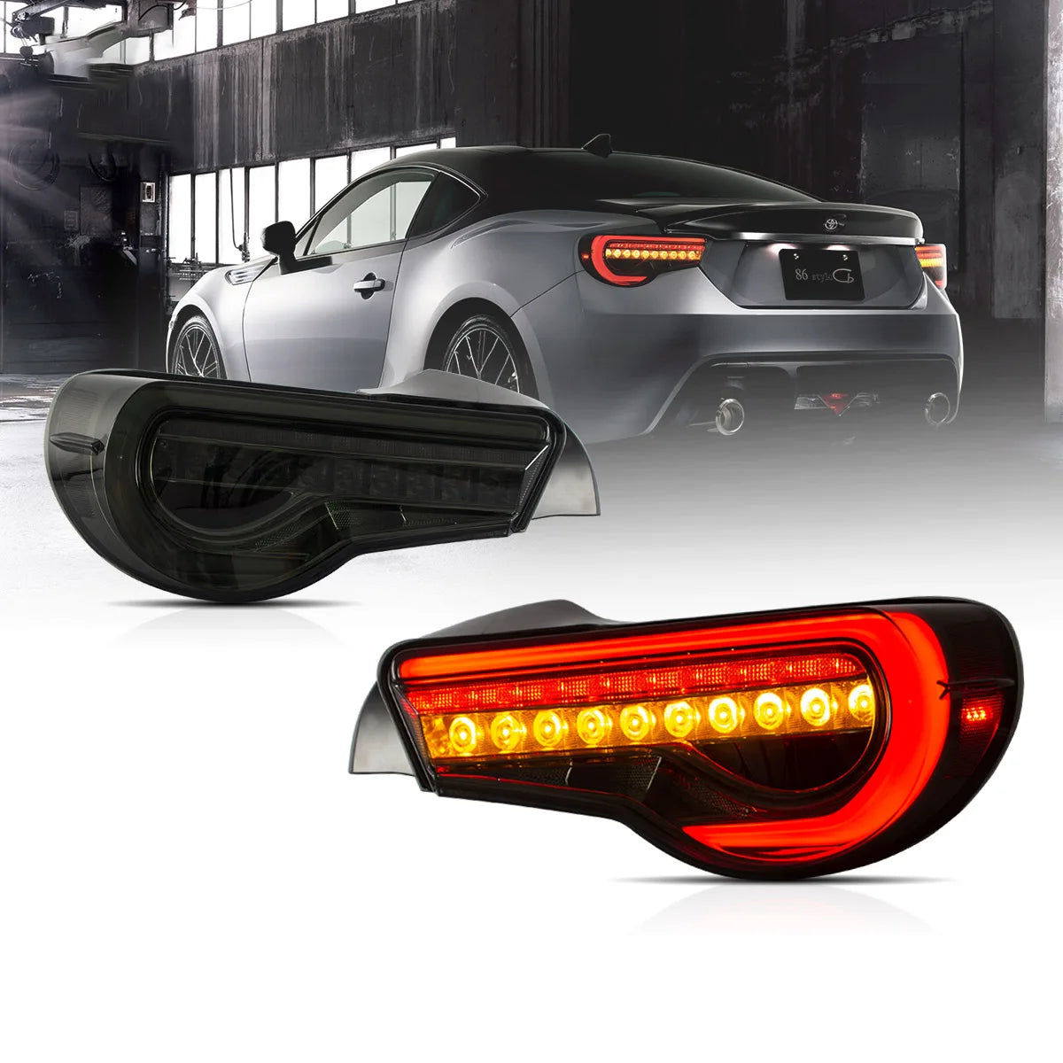 Lampy tylne Toyota 86 GT86 13-20 Subaru BRZ 13-20 Scion FR-S LED z sekwencyjnymi kierunkowskazami