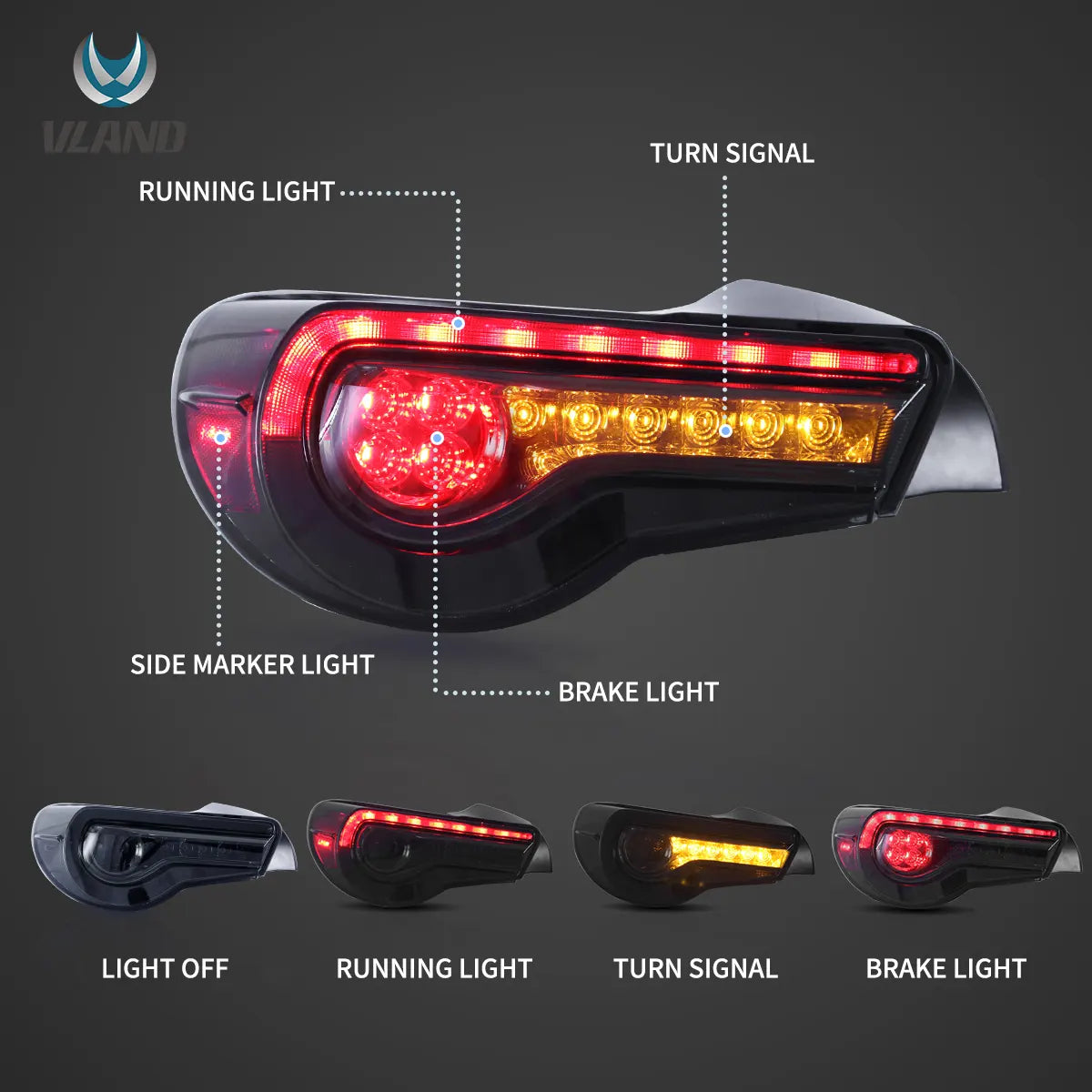 Tylne lampy Toyota 86 / Subaru BRZ / Scion FR-S (2012–2021) Full LED - obrazek 3