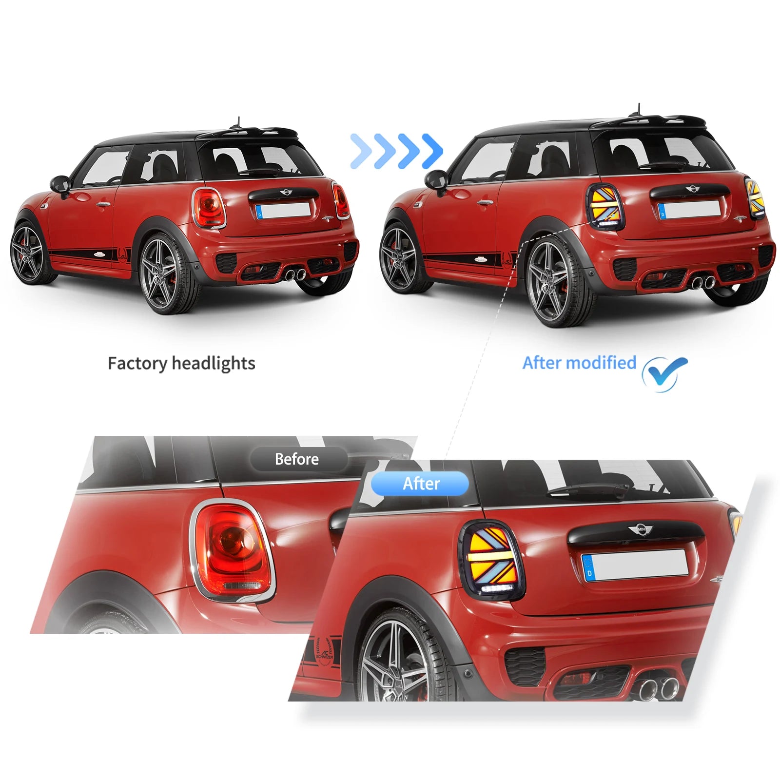Tylne światła Mini Cooper F55 F56 F57 (2016+) Full LED Union Jack - obrazek 3