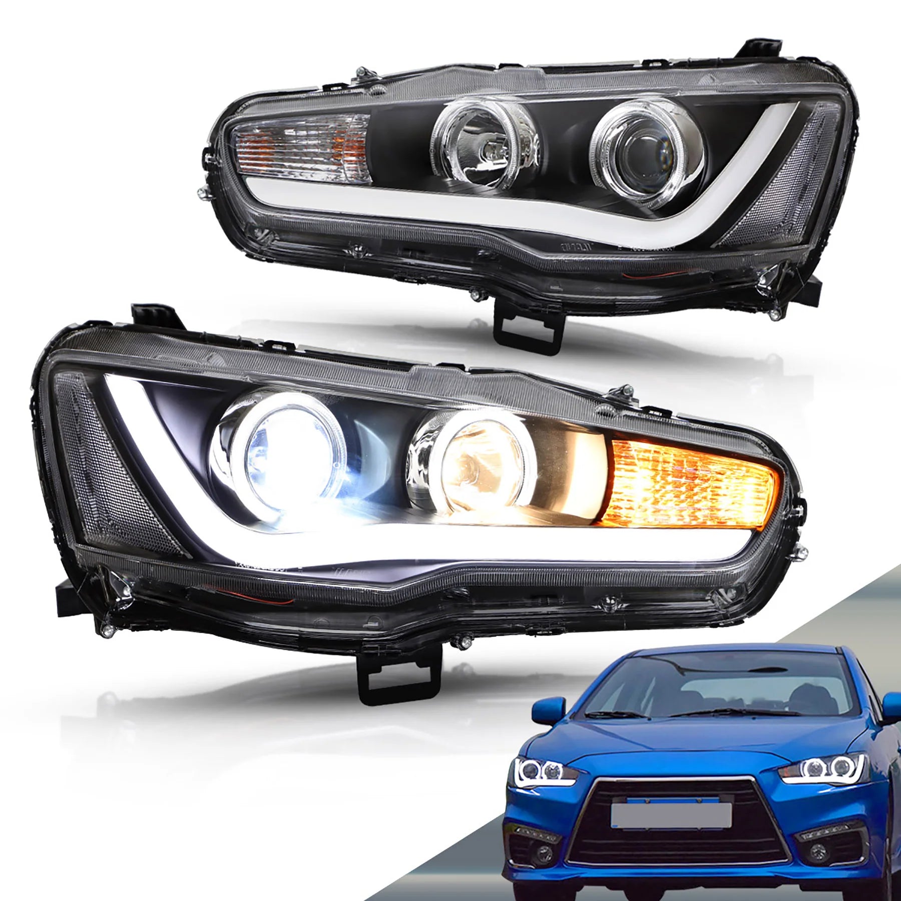 Reflektory Mitsubishi Lancer IX 9 / Evo 10 X (2008–2017) DRL