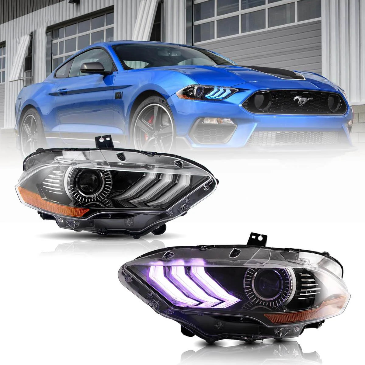 Reflektory Full LED do Ford Mustang 6. generacji (2018–2022)
