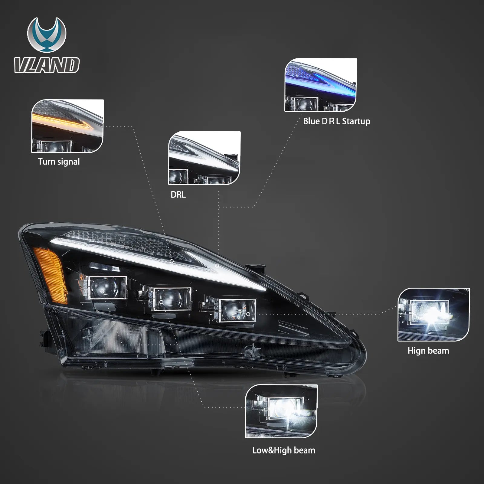 Reflektory Lexus IS250 / IS350 / ISF (2006–2012) Matrix Full LED - obrazek 4