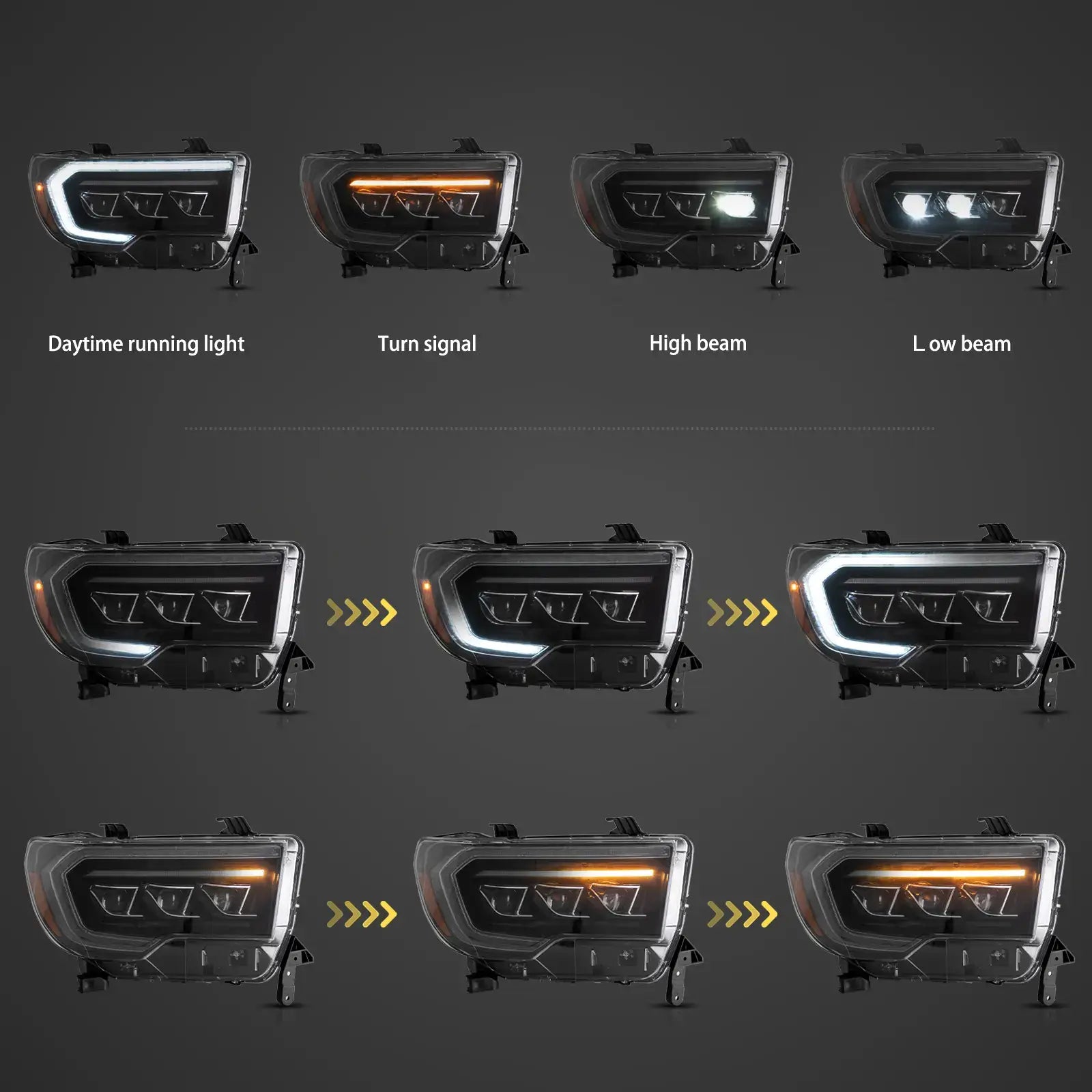 Reflektory Toyota Tundra (2007–2013) / Sequoia (2008–2021) Full LED Matrix - obrazek 4