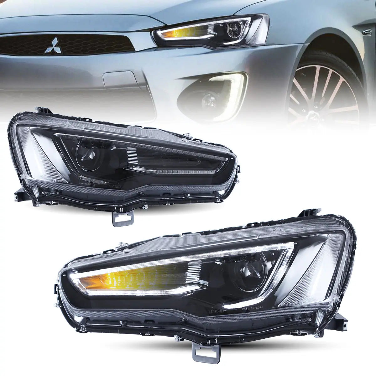 Reflektory Mitsubishi Lancer IX 9 / Evo 10 X 08-17 reflektory projekcyjne Classic/RedDemon - obrazek 3