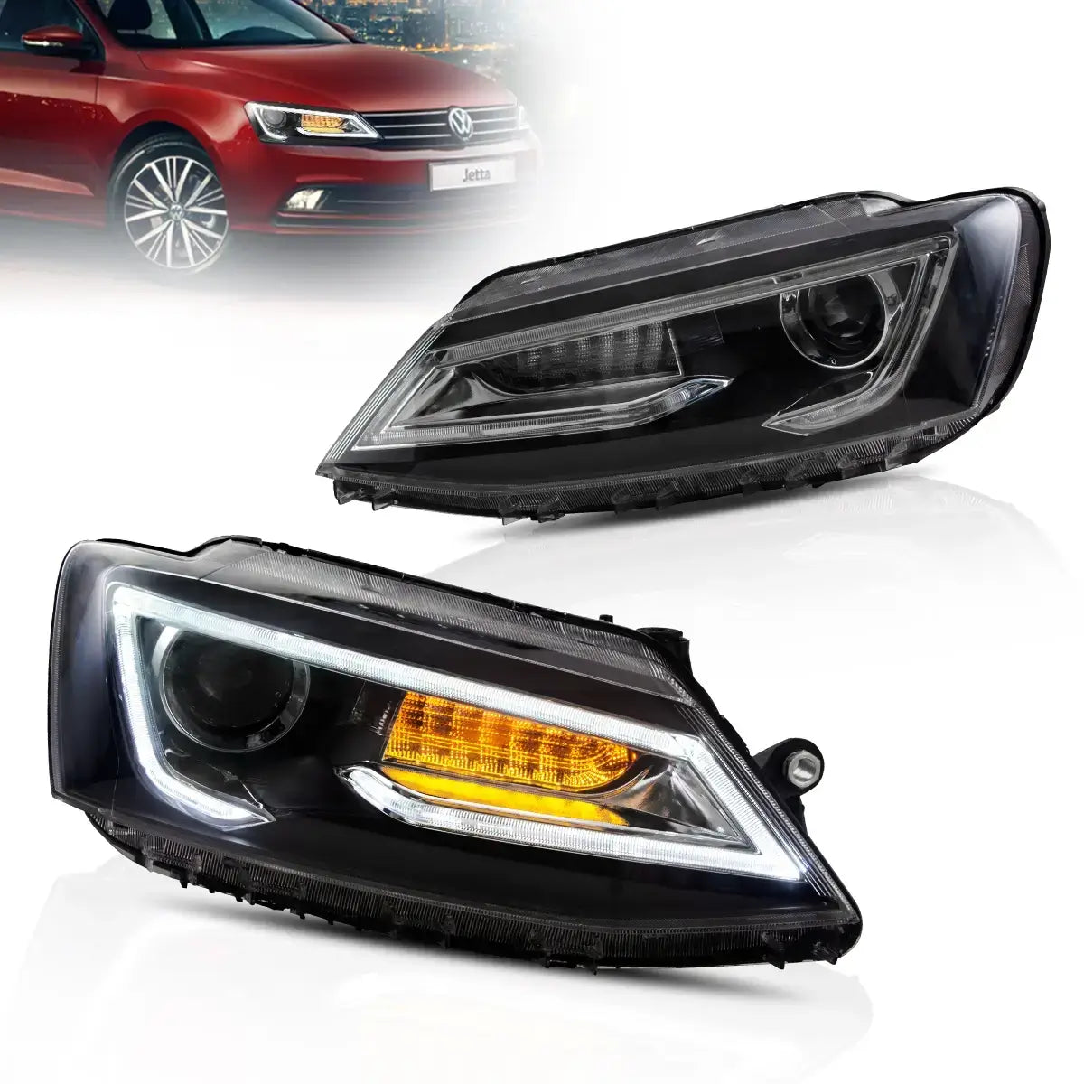 Reflektory VW Jetta MK6 10-18 ( wariant Demon Eye) - obrazek 3