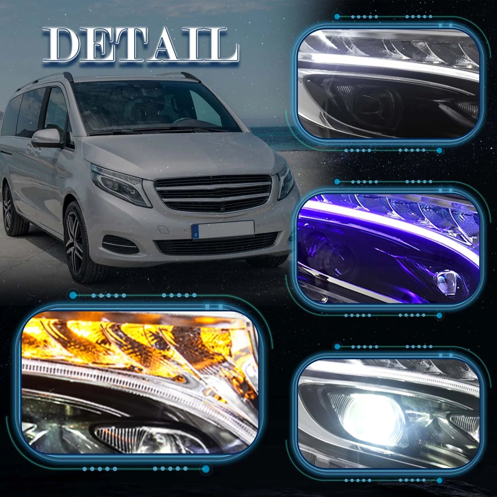 Reflektory LED Mercedes-Benz Klasy V / Vito W447 (2014–2023) Full LED - obrazek 2