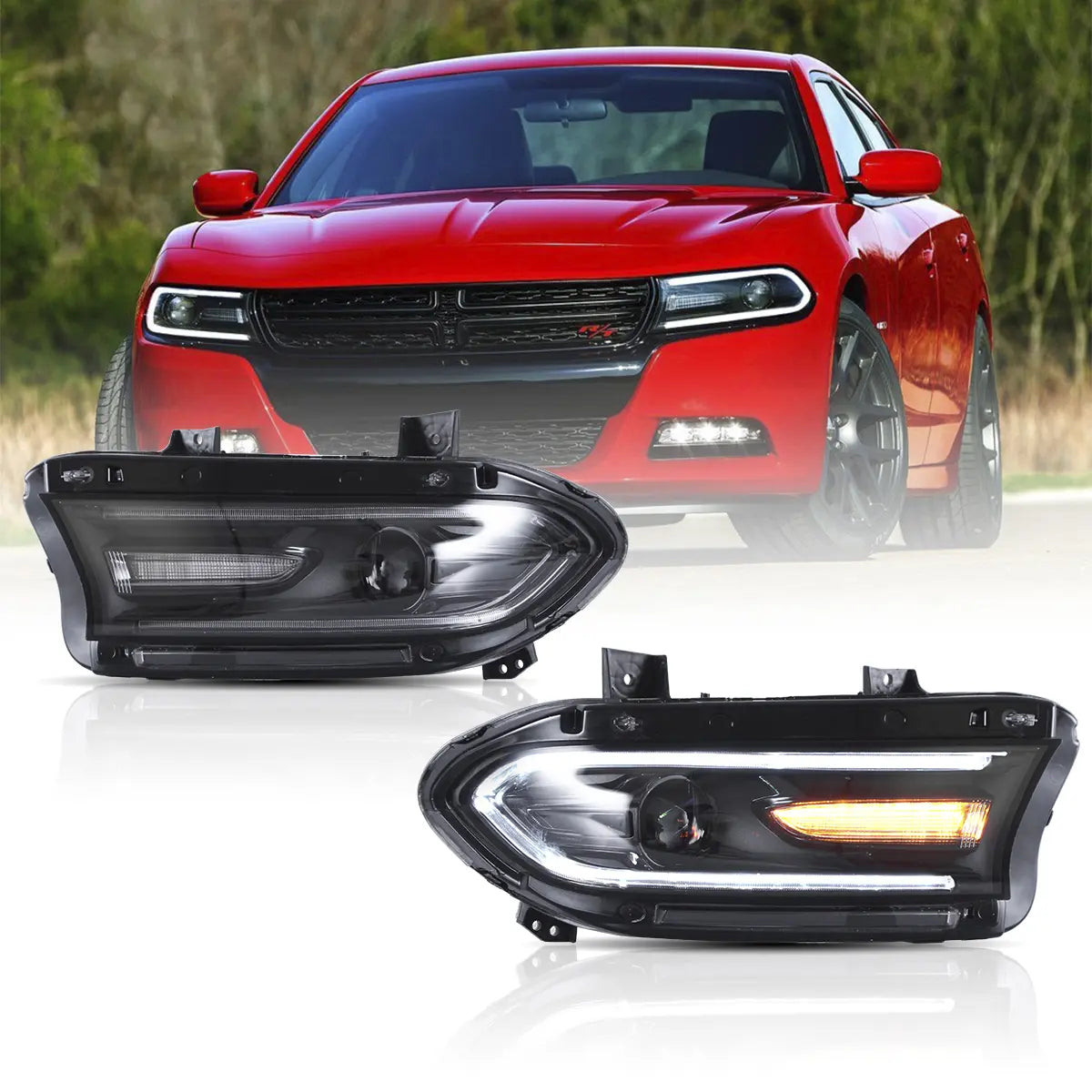 Reflektory Dodge Charger 15-23 projekcyjne
