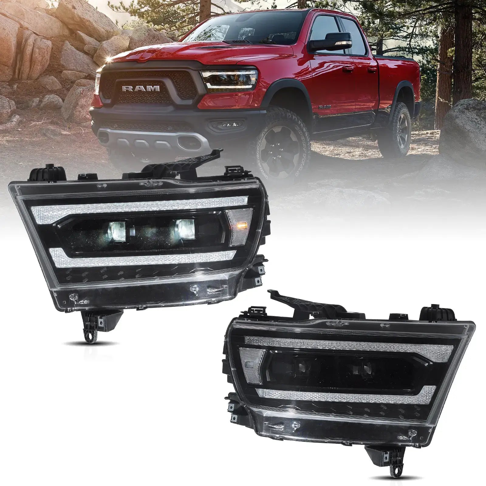 Reflektory Dodge RAM 1500 DT 5 gen. (2019–2024) Full LED - obrazek 3