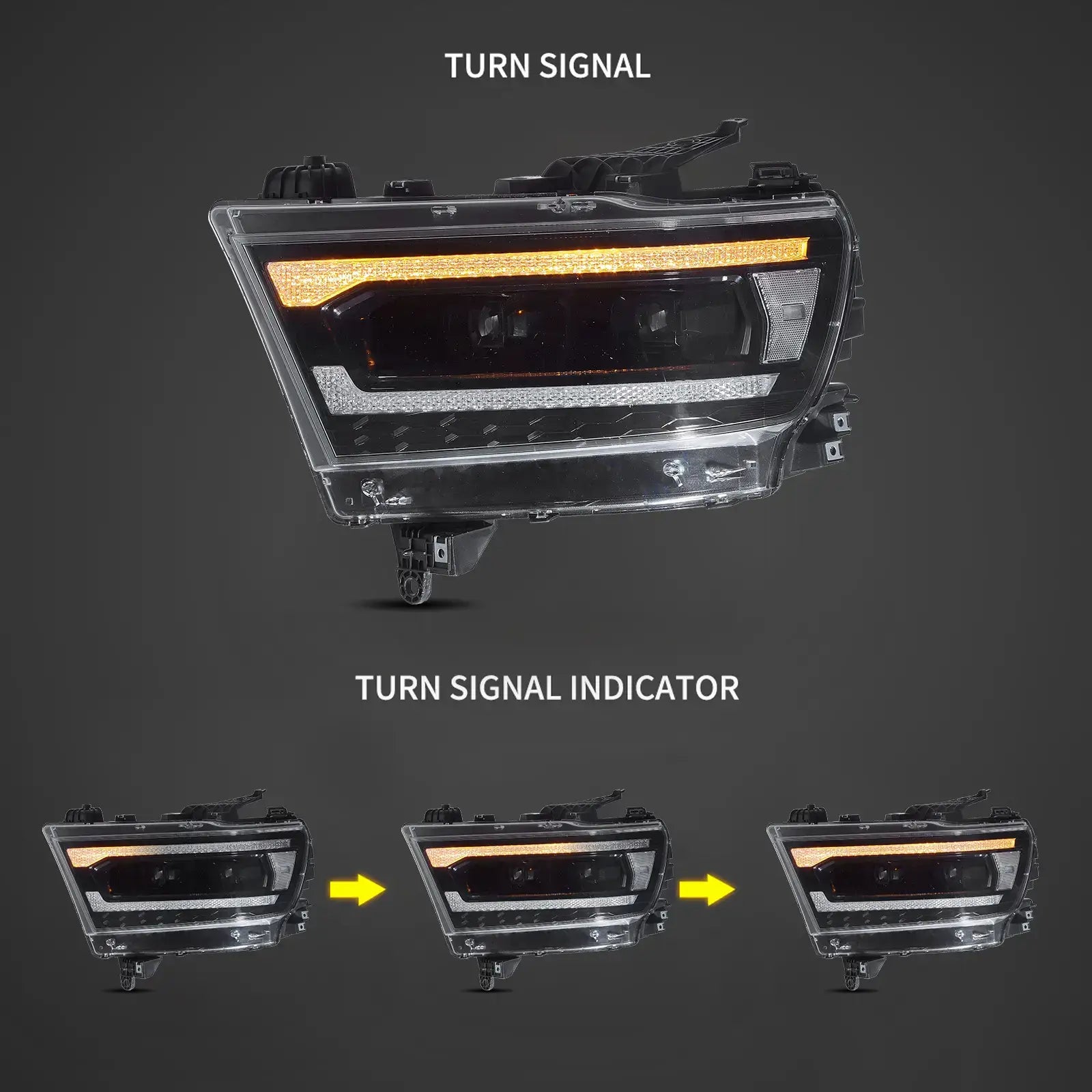 Reflektory Dodge RAM 1500 DT 5 gen. (2019–2024) Full LED - obrazek 5