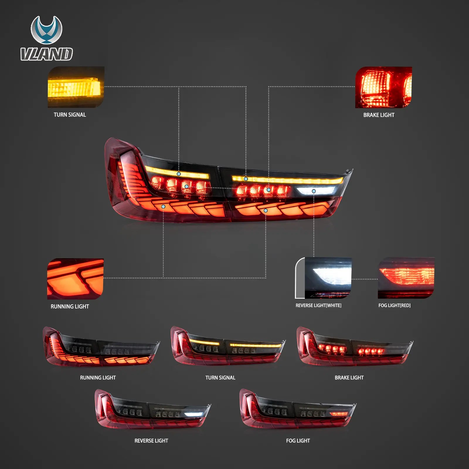 Tylne światła BMW SERIA 3 G20 / G28 / M3 G80 (2018–2024) Full LED OLED - obrazek 5