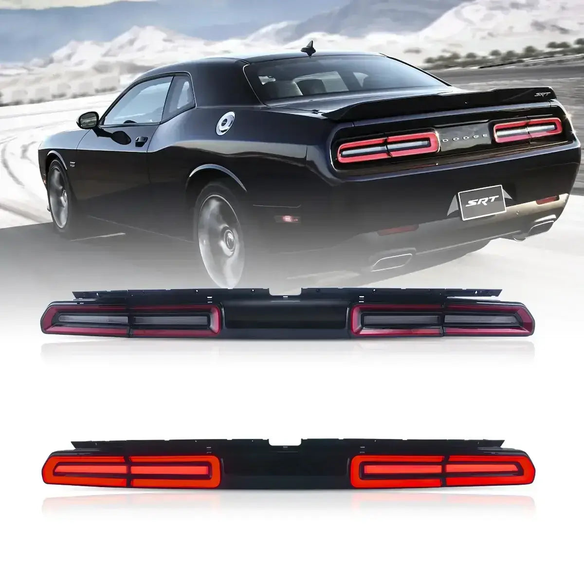 Lampy tylne/blenda Dodge Challenger 3th Gen 08-14 (LC) Przedliftingowe światła tylne z pomarańczowym sekwencyjnym kierunkowskazem - obrazek 5