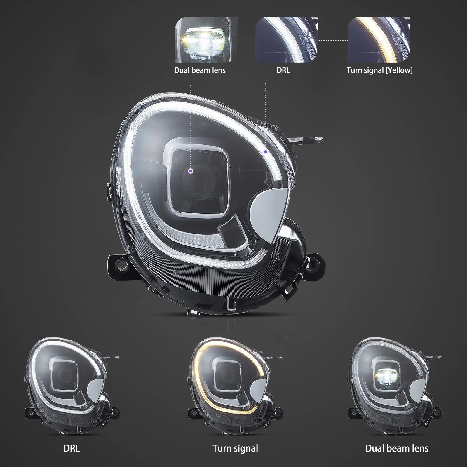 Reflektory Mini Cooper Countryman R60 (2010–2016) Full LED - obrazek 3
