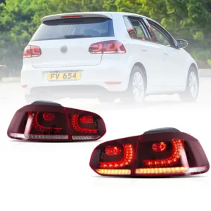 Lampy tylne Volkswagen Golf Mk6 08-12 LED z pomarańczowym sekwencyjnym kierunkowskazem