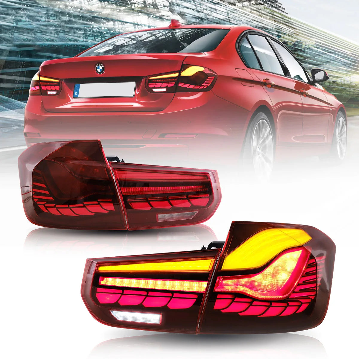 Lampy tylne BMW Seria 3 6-generacji 12-19 (F30 F80) OLED z dynamicznym oświetleniem powitalnym - obrazek 5